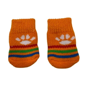 Tappancsos narancssárga kutyazokni, csúszásgátló talppal, S-es