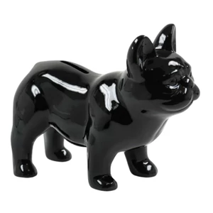 Álló francia bulldog persely, fekete