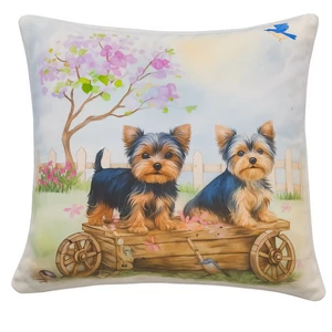 Prémium yorkshire terrier kölykök mintás díszpárna, 45 x 45 cm