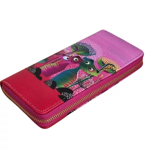 Macska mintás nagy pénztárca, pink