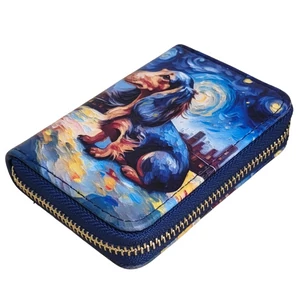 Van Gogh stílusú tacskó mintás cipzáras kis pénztárca