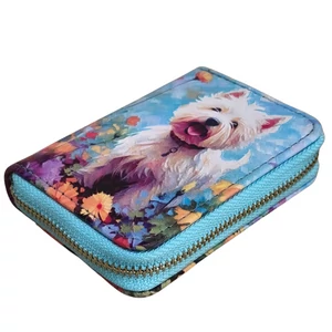 Westie a réten mintás cipzáras kis pénztárca