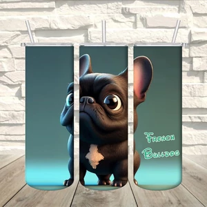 Francia bulldog kutyás termosz, 600 ml