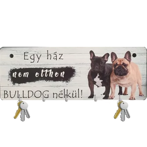 Francia bulldogos fali kulcstartó