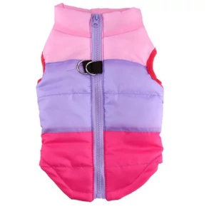 Vízálló téli kutyamellény, pink-lila, L-es