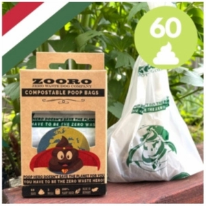 Zooro - PoopHero Lebomló és Komposztálható Kakizacskó, 60 db-os kiszerelés | magyar termék