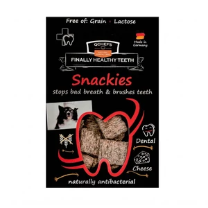 QCHEFS Snackies természetes fogtisztító jutalomfalat a kellemetlen szájszag és fogkő ellen