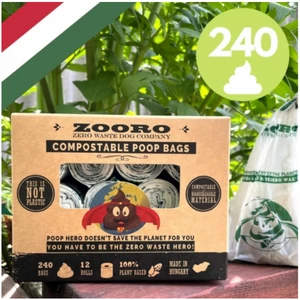 Zooro - PoopHero Lebomló és Komposztálható Kakizacskó, 240 db-os kiszerelés, magyar termék Zooro - PoopHero Lebomló és Komposztálható Kakizacskó, 240 db-os kiszerelés, magyar termék