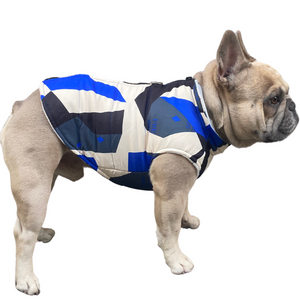 Free Dogs bélelt kutyakabát, kék, XL-es (francia bulldog méret)