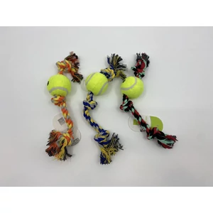 Színes kutya kötél játék teniszlabdával