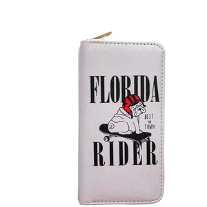 Angol bulldog mintás pénztárca, fehér