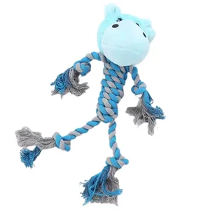 Kék Víziló rágható plüss kötél kutyajáték, 30 cm