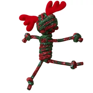 Karácsonyi szarvasos kötéljáték kutyáknak