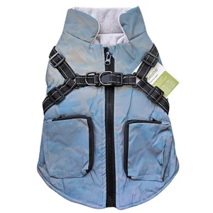 Fényvisszaverő Kutyakabát zsebekkel, kék, M-es
