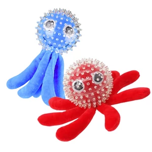 Tüskés fejű polip kutyajáték, 2 in 1, TÖBB SZÍNBEN