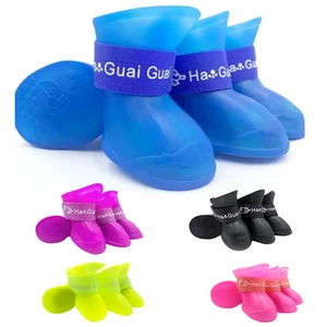 Vízálló gumi kutyacipő, fekete, L