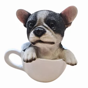 	Francia bulldog a csészében szobor / persely
