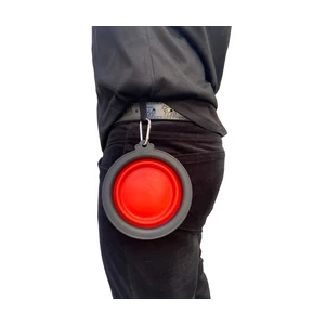 Hordozható, összecsukható kisállat tál utazáshoz, piros