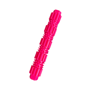 Természetes gumibot fogtisztító kutyajáték, 22 cm, pink