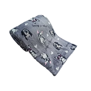 Bulldog mintás wellsoft pléd, 200 x 230 cm, szürke
