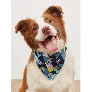 Űrhajós mopsz mintás kutyakendő, állítható nyakörvvel - M-es