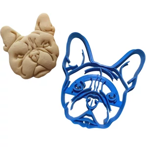 Francia bulldog fej mintás sütemény kiszúró