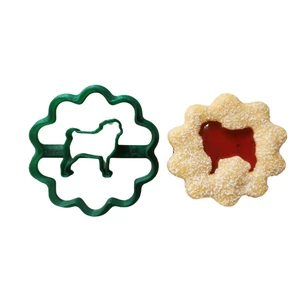 Mopsz mintás linzer kiszúró szett, zöld