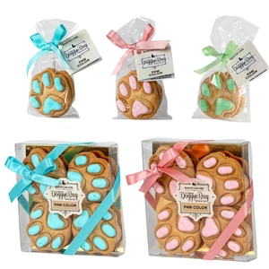 Olasz kézműves mancs alakú kutyakeksz joghurtos mázzal, több színben és kiszerelésben