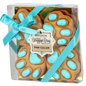 DoggyeBag kézműves kutyakeksz – joghurtbevonatos mancsfalat, kék, 4 db-os prémium csomagolásban