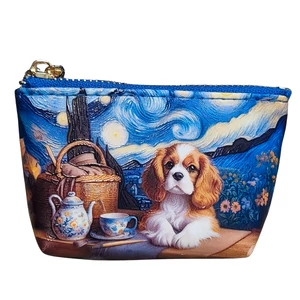 Van Gogh stílusú spániel mintás mini neszesszer