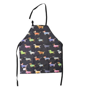 Tacskó mintás fekete kötény főzéshez és sütéshez