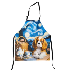 Van Gogh stílusú spániel mintás kötény főzéshez és sütéshez 