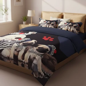 Mopsz mintás 3 részes ágynemű garnitúra