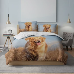Golden retriever mintás 3 részes ágynemű garnitúra