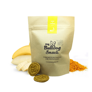 My Bulldog Snack – természetes kutyakeksz gyógynövényekkel, Banán-kurkuma