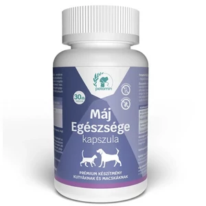 Máj Egészsége kapszula máj, vese és epevédő komplex kutyáknak és macskáknak, 30 db kapszula - PETAMIN