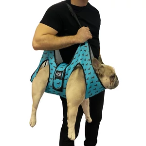 Kisállat hordozó állítható pántokkal lépcsőhöz, kutyaemelő hám, tacskó mintás, L 