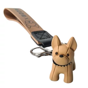 Barna francia bulldog kulcstartó