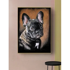 Elegáns fekete francia bulldog fali kép 30x40 cm
