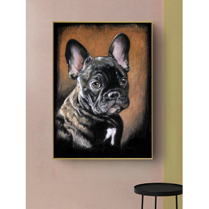 Elegáns fekete francia bulldog fali kép 39x60 cm