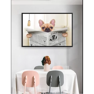 Humoros francia bulldog vászonkép - olvasó buci, több méretben