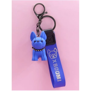Kék francia bulldog kulcstartó