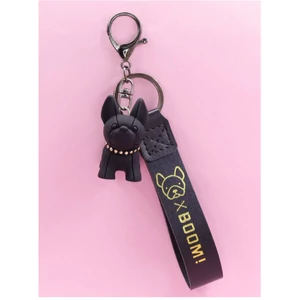 Fekete bulldog kulcstartó