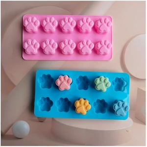 Szilikon csokoládé készítő forma, mancs mintás, szürke