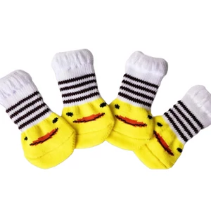 Kacsás sárga kutyazokni, csúszásgátló talppal, több méretben