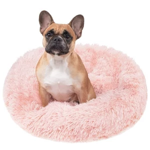 Púder rózsaszín, extrapuha, szőrös kisállatfekhely - 60 cm