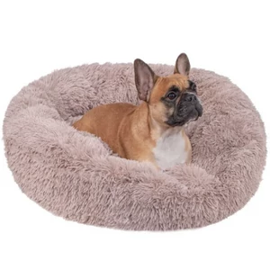 Kávébarna, extrapuha,szőrös kisállatfekhely - 80 cm