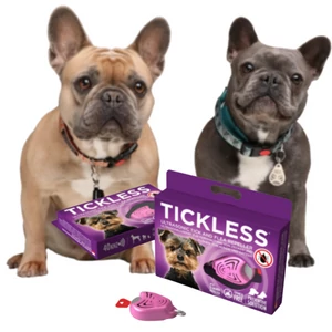 Vegyszermentes ultrahangos kullancs- és bolhariasztó medál kutyáknak és macskáknak, TICKLESS - fekete