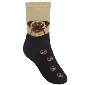 Mopsz arcképes zokni színes mancsokkal 39-42-ig