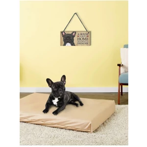 &quot;Egy ház nem otthon francia bulldog nélkül&quot; dekor fali tábla, fekete